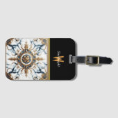 verguld marmer inleg bagagelabel (Voorkant (horizontaal))