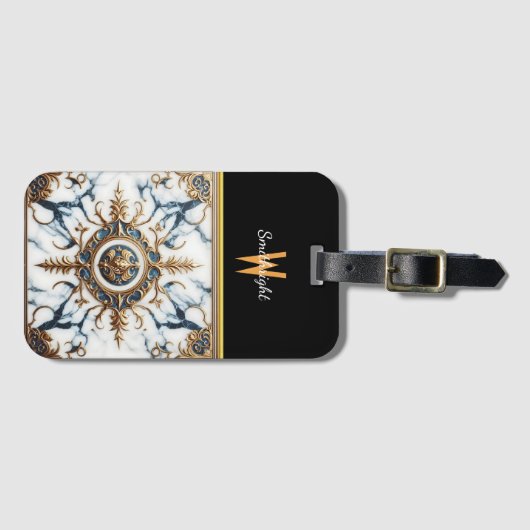 verguld marmer inleg bagagelabel (Voorkant (horizontaal))