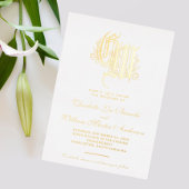  verguld monogram bruiloft folie uitnodiging
