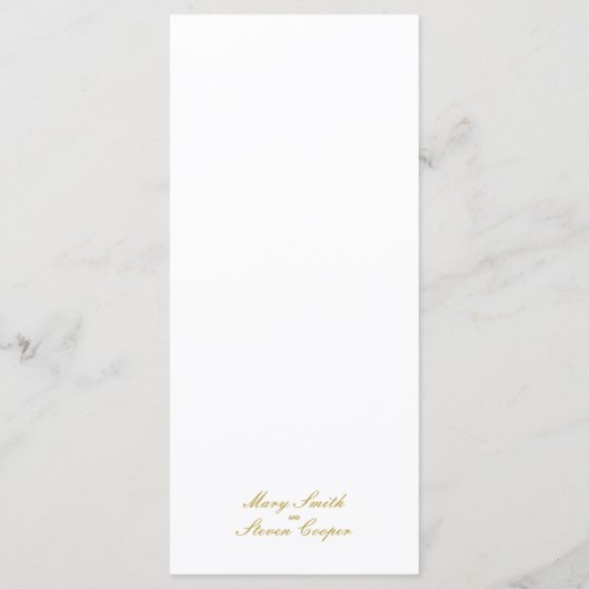 Verguld Monogram Bruiloft Menu (Achterkant)