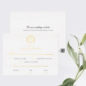 Verguld Monogram RSVP Bruiloft Behuizing Kaart
