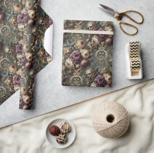 Verguld onbehagen - Gotisch Victoriaans bloemontwe Cadeaupapier