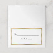 Verguld | Witte Eenvoudige Elegante Plaatskaarten Plaatskaartje (Buitenkant ongevouwen)