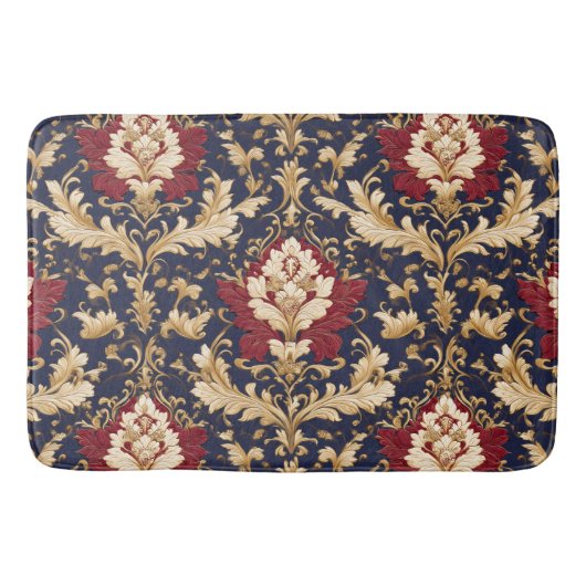Vergulde Art Nouveau Bloemendamask Badmat (Voorkant)