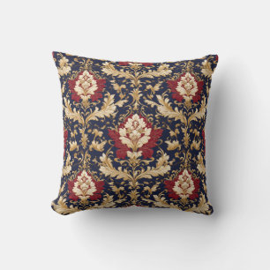 Vergulde Art Nouveau Bloemendamask Kussen