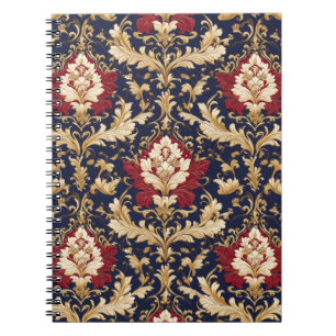 Vergulde Art Nouveau bloemendamask Notitieboek