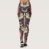 Vergulde Art Nouveau Bloemendamast Leggings (Achterkant)