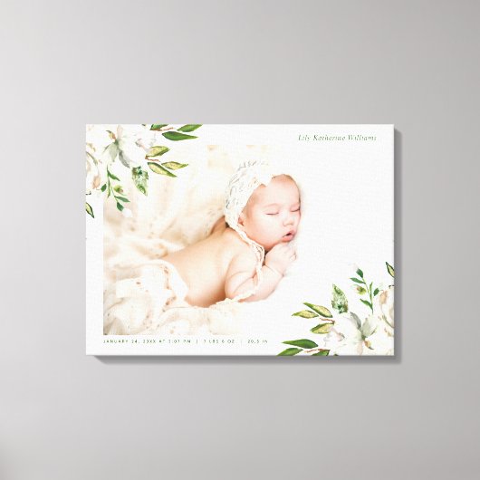 Vergulde Baby Foto Aandenken Canvas Afdruk (Voorkant)