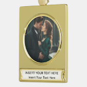 Vergulde banner Ornament met aangepaste tekst en P Verguld Banner Ornament (Links)