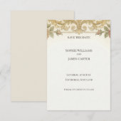 Vergulde Barok Save the Date Kaart (Voorkant / Achterkant)