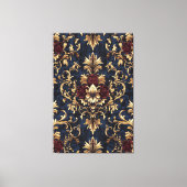 Vergulde Barokke Bloemen Wervelingen Canvas Afdruk (Voorkant)