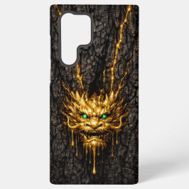 Vergulde Bast Vloeibaar Gouden Draak Samsung Galaxy Hoesje