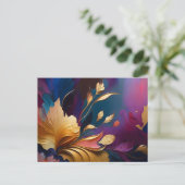 Vergulde bloei - Abstracte bloemcompositie Briefkaart (Staand voorkant)