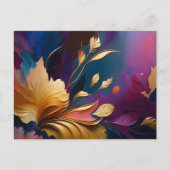Vergulde bloei - Abstracte bloemcompositie Briefkaart (Voorkant)
