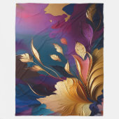 Vergulde bloei - Abstracte bloemcompositie Fleece Deken (Voorkant)