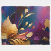 Vergulde bloei - Abstracte bloemcompositie Fleece Deken (Voorkant (Horizontaal))