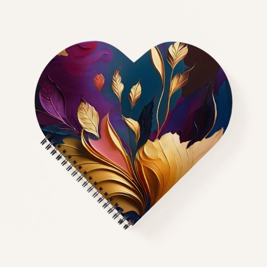 Vergulde Bloei – Abstracte Bloemcompositie Notitieboek (Voorkant)