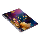 Vergulde Bloei – Abstracte Bloemcompositie Notitieboek (Rechterzijde)