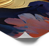 Vergulde Bloei – Abstracte Bloemcompositie Poster (Hoek)