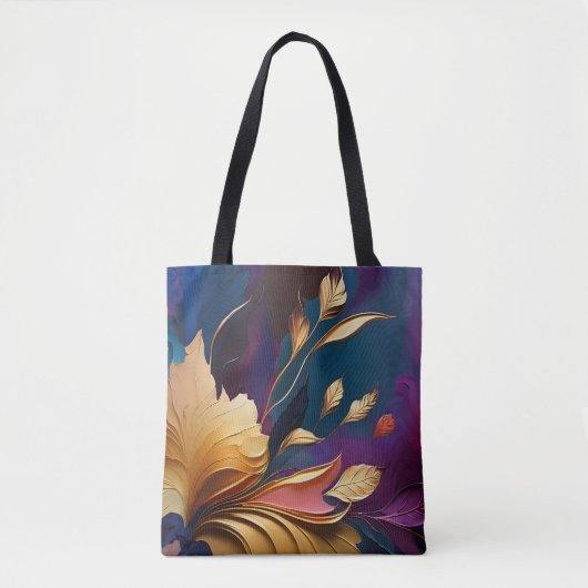 Vergulde bloei - Abstracte bloemcompositie Tote Bag (Voorkant)