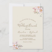 vergulde bloem | Crème & Goud Bruiloftsbrunch Kaart (Voorkant)