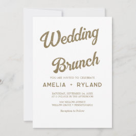 Vergulde bloem | Crème & Gouden Trouwbrunch  Kaart