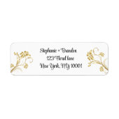 Vergulde bloem goud moderne retouradreslabels etiket (Voorkant)