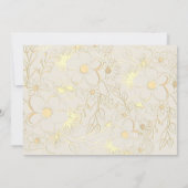 Vergulde Bloem Gouden Trouw Save The Date (Achterkant)