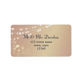 Vergulde bloem rozegoud retouradres sticker