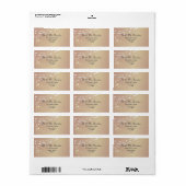 Vergulde bloem rozegoud retouradres sticker (Full Sheet)