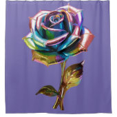 Vergulde bloemblaadjes douchegordijn (Voorkant)