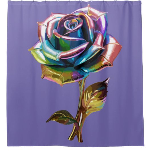 Vergulde bloemblaadjes douchegordijn (Voorkant)