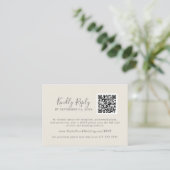 Vergulde bloemcoördinaat | Cream Grey QR Code RSVP Informatiekaartje (Staand voorkant)