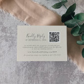 Vergulde bloemcoördinaat | Cream Grey QR Code RSVP Informatiekaartje