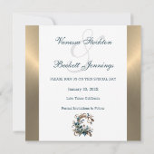 Vergulde bloemelegantie Bewaar de datum Save The Date (Achterkant)