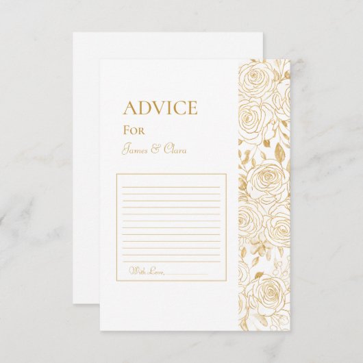 VERGULDE BLOEMEN ADVIESKAART (Voorkant / Achterkant)