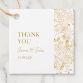 VERGULDE BLOEMEN BEDANKJES LABELS (Voorkant)