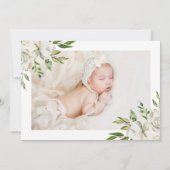 Vergulde Bloemen Bloemen Fotogeboorte Aankondiging (Achterkant)