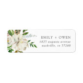 Vergulde bloemen bruiloft retour adres labels (Voorkant)
