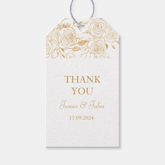 VERGULDE BLOEMEN CADEAULABEL (Voorkant)