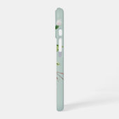 Vergulde Bloemen Custom Monogram | Mint iPhone 16 Hoesje (Linkerkant)