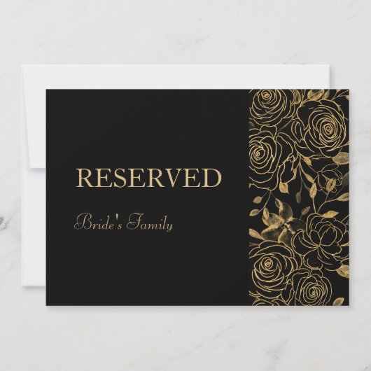 Vergulde Bloemen Gereserveerd Bord (Achterkant)