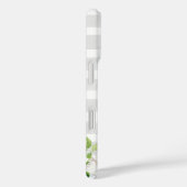 Vergulde Bloemen | Grijze Strepen Bloemige Monogra Case-Mate iPhone Case (Achterkant / Rechts)
