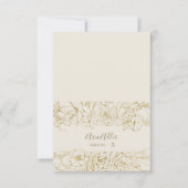 Vergulde Bloemen Printable Cream en Gouden Plaatsk Kaart (Voorkant)