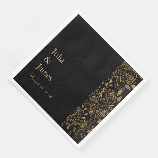 VERGULDE Bloemen Servet (Hoek)