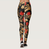 vergulde bloemen: weelderige bloemen leggings (Achterkant)