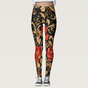 vergulde bloemen: weelderige bloemen leggings