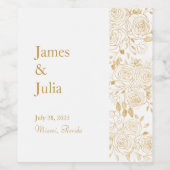 VERGULDE BLOEMEN WIJN ETIKET (Enkel label)