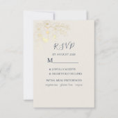 Vergulde bloemengoud bruiloft RSVP kaart (Voorkant)
