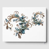 Vergulde bloemige elegantie gastenboek (Achterkant)